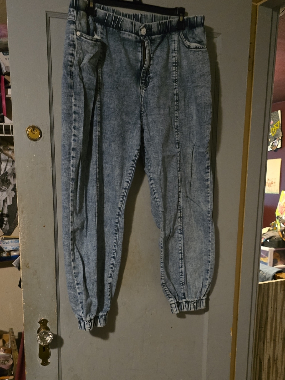 wild fable Light Blue Washed Men's Relaxed Denim Joggers